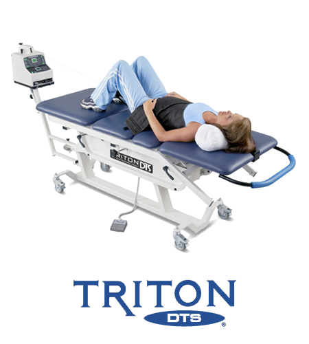 photo of a patient on our decompression table at our chiropractor in anchorage 